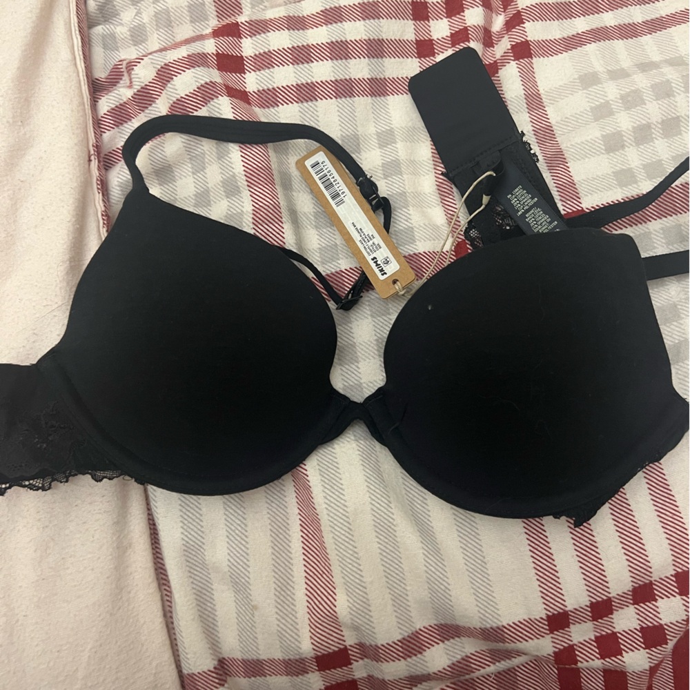 SKIMS COTTON LACE LINED PLUNGE BRA